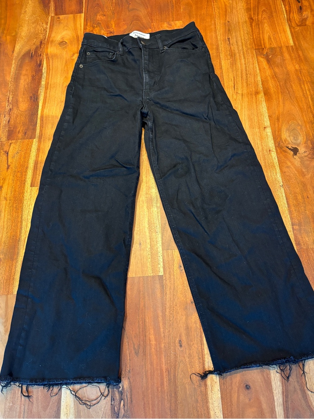 Reformation Emma High Rise Wide Leg Black Wash Jeans - Size 26